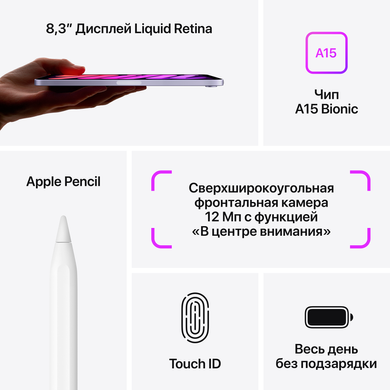 Apple iPad mini 8,3" (6 Gen, 2021) Wi-Fi, 64Gb (purple) (MK7R3)